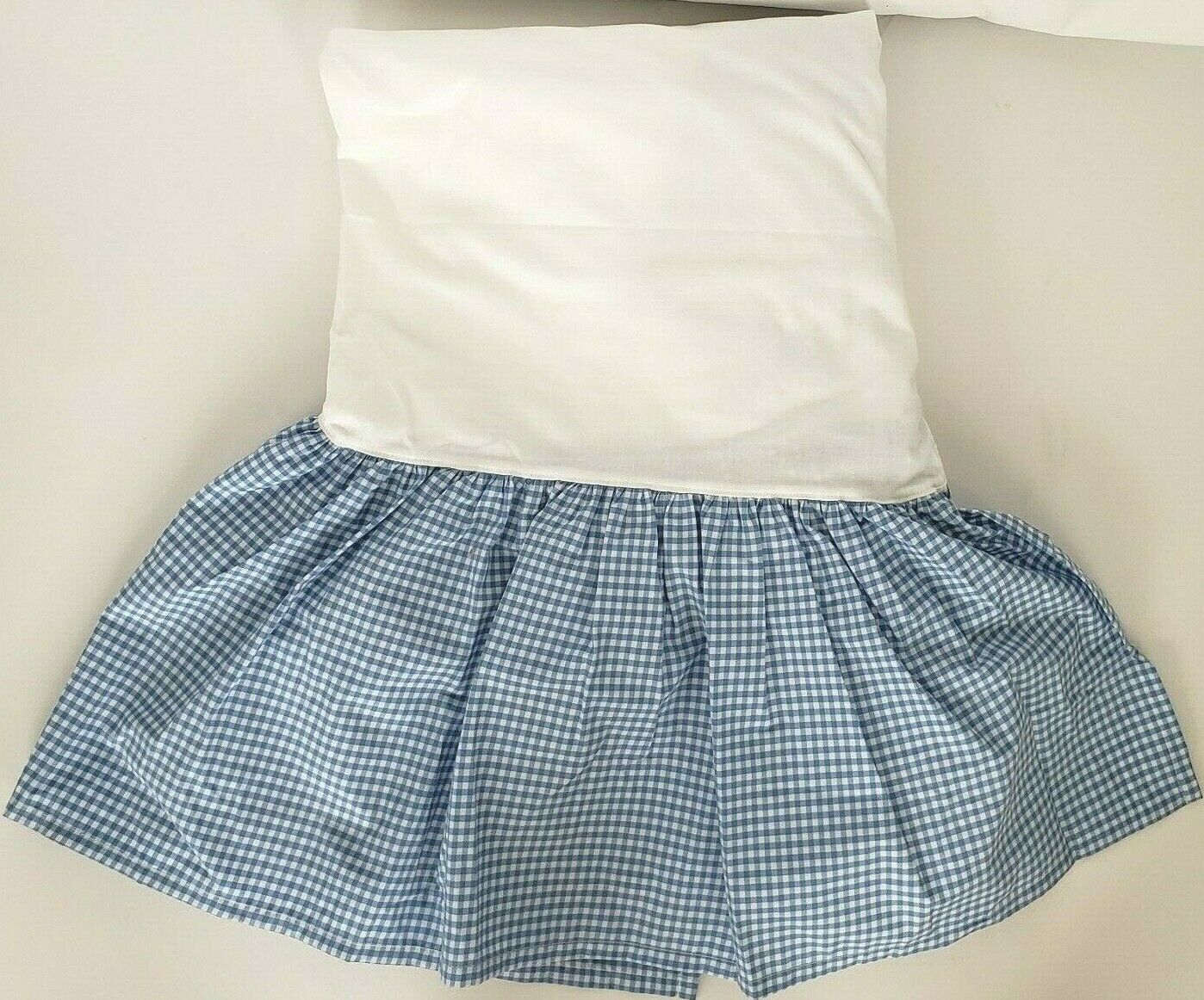 New W/tags Pottery Barn Kids Blue Gingham Ruffle Crib Skirt One Size
